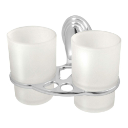 Стакан для зубных щеток, двойной, мет-л, хром, Solinne, Classic, 2546.101