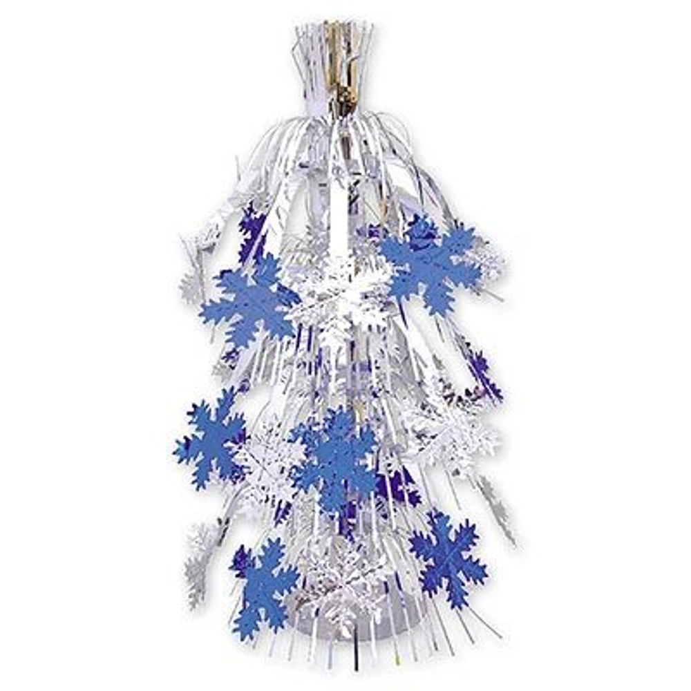 Каскад настол Снежинка сереб/син 46см