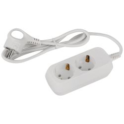 Удлинитель электрический ЭРА UDL-10-215-E Greenline 2 розетки с заземлением 1,5м ПВС 3x0.75мм2