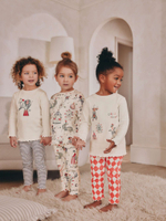 Пижама для девочки Next AC0-791, 3 шт., Молочный, Красный, Серый
