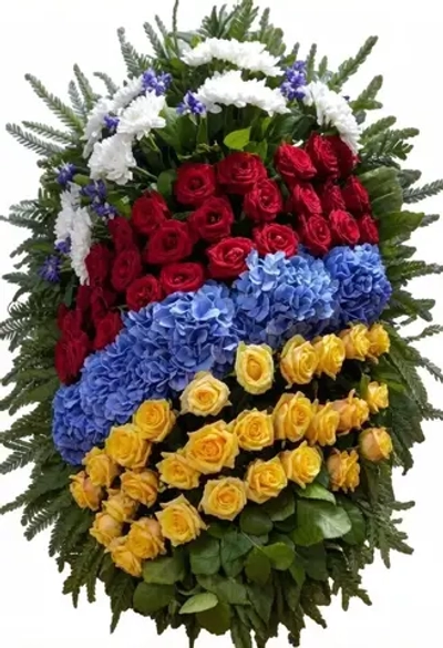 Траурный венок из живых цветов №27