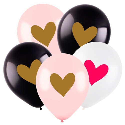 Шар 12" Ассорти Сердце золото, Пастель ВС 10 шт