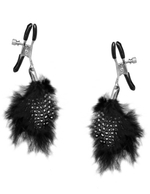 Зажимы на соски с перьями Feather Nipple Clamps (Цвет: серебряный с черным)
