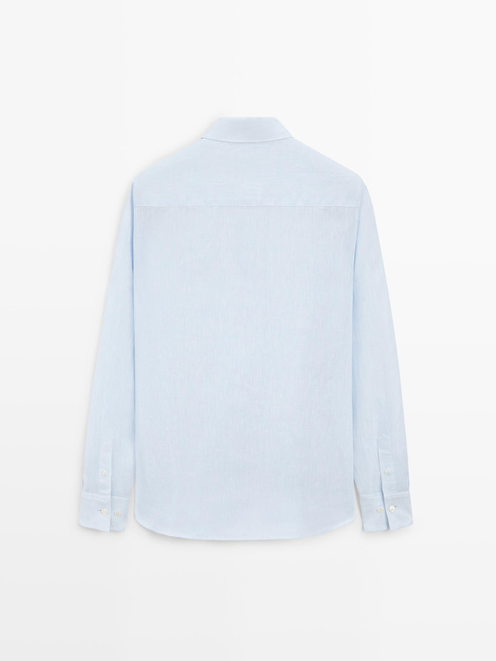 Massimo Dutti Рубашка из 100% льна, стандартного кроя, светло-голубой