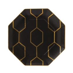 Wedgwood Восьмиугольная тарелка Gio Gold 23 см черная