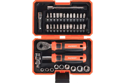 Набор инструментов PATRIOT SPS-38 трещотка с торцевыми головками, отвертка-битодержатель с битами 350003305