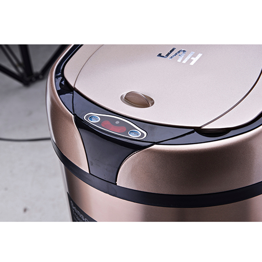 Ведро для мусора сенсорное, круглое, нерж, внутр ведро, Foodatlas JAH-9110, 6 л (золотой)