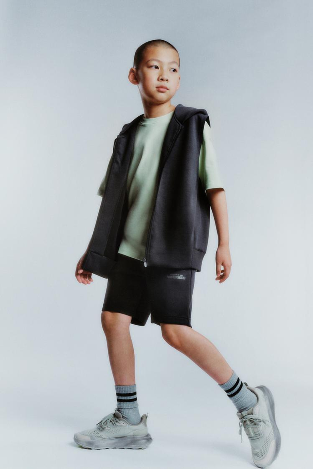 ZARA ШОРТЫ В СПОРТИВНОМ СТИЛЕ, АНТРАЦИТОВО-СЕРЫЙ