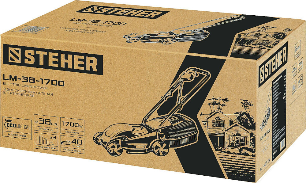 Газонокосилка сетевая Steher LM-38-1700 1700 Вт