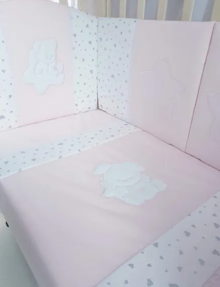 Набор в кровать для новорожденных Lollycottons Maks Bear, Розовый