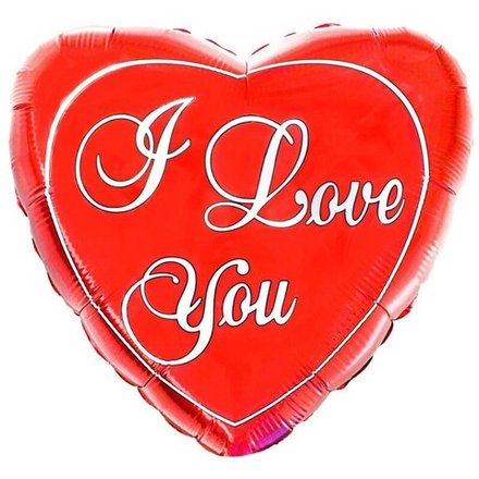 Шар фольга 76см. Сердце I love you