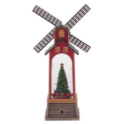 GAEM Изделие декоративное "Мельница" (подсвет, вьюга, муз, движ, AA х3 н/п +USB) L17 W10 H34 см