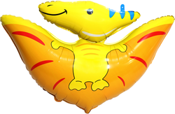 Шар (35""/89 см) Фигура, Динозавр Птеродактиль, Желтый, 1 шт. 6п. Д101