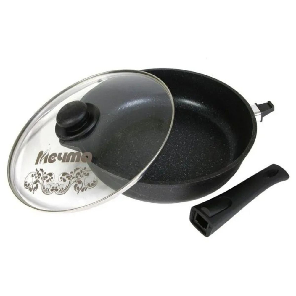 Сковорода алюминий, 24 см, антиприг, Мечта, Гранит black, с024802, съем руч