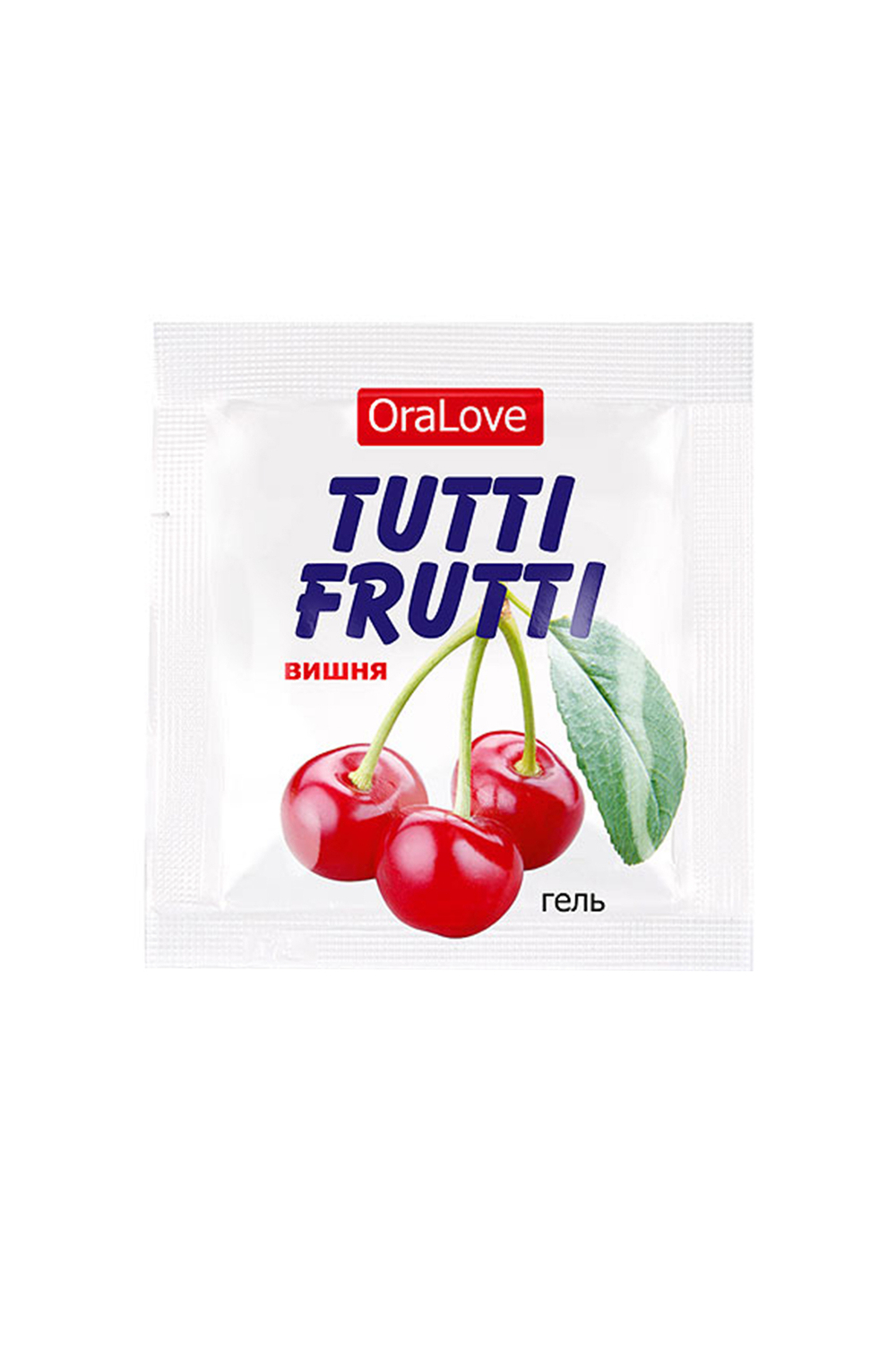 Съедобная гель-смазка TUTTI-FRUTTI для орального секса со вкусом вишни, 4 гр по 20 шт в упаковке