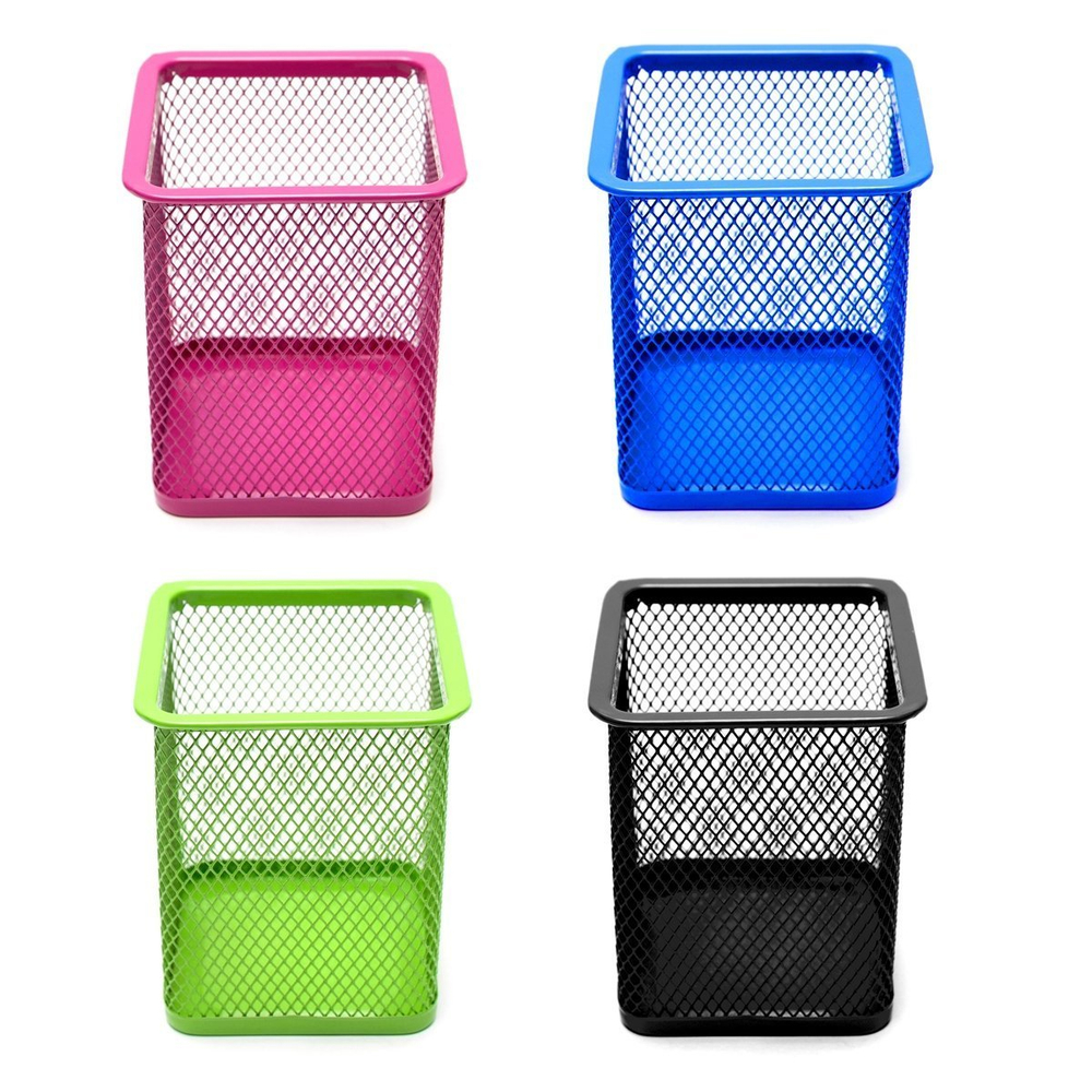 Подставка-стакан для канцтоваров Alingar, металлическая, квадратная, сетчатая, ассорти