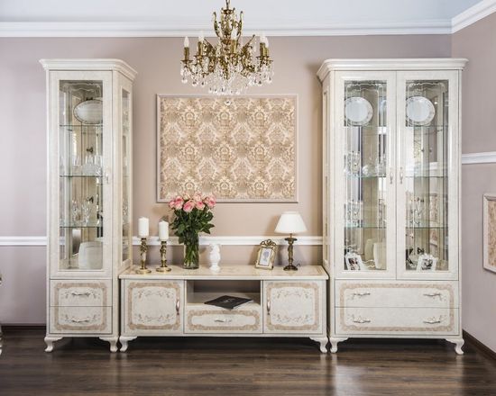 Гостиная модульная ПАТРИСИЯ-2 корень крем глянец