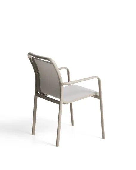 Уличный стул Luri из алюминия цвета таупе и бежевого текстиля