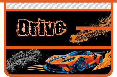 Папка д/труда А4 молния сверху, пластик 325/230/100 "Стремительный драйв 2025" (Пчёлка)