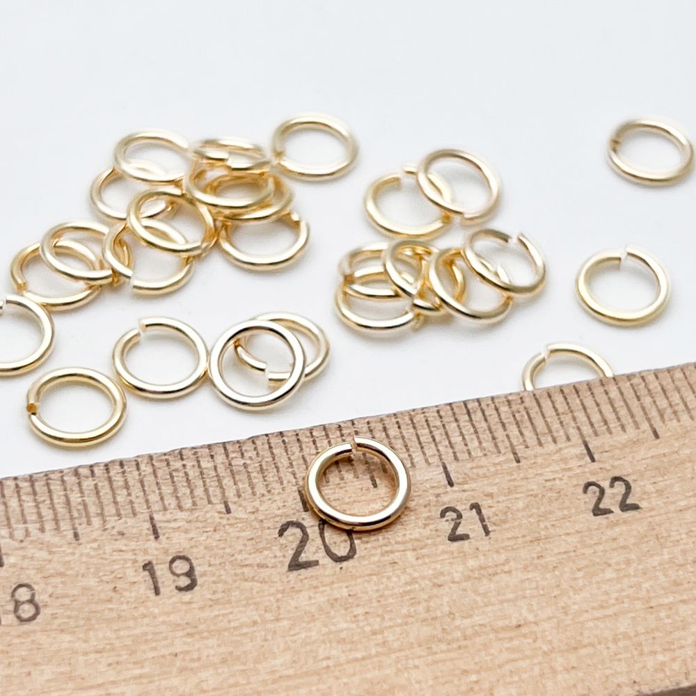 Колечки соединительные, цвет золото, размер 7*1 мм, цена за 3 грамма