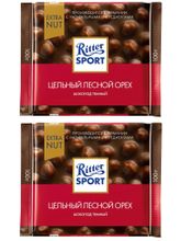 Шоколад тёмный Ritter Sport Цельный лесной орех 100 г x 2 шт