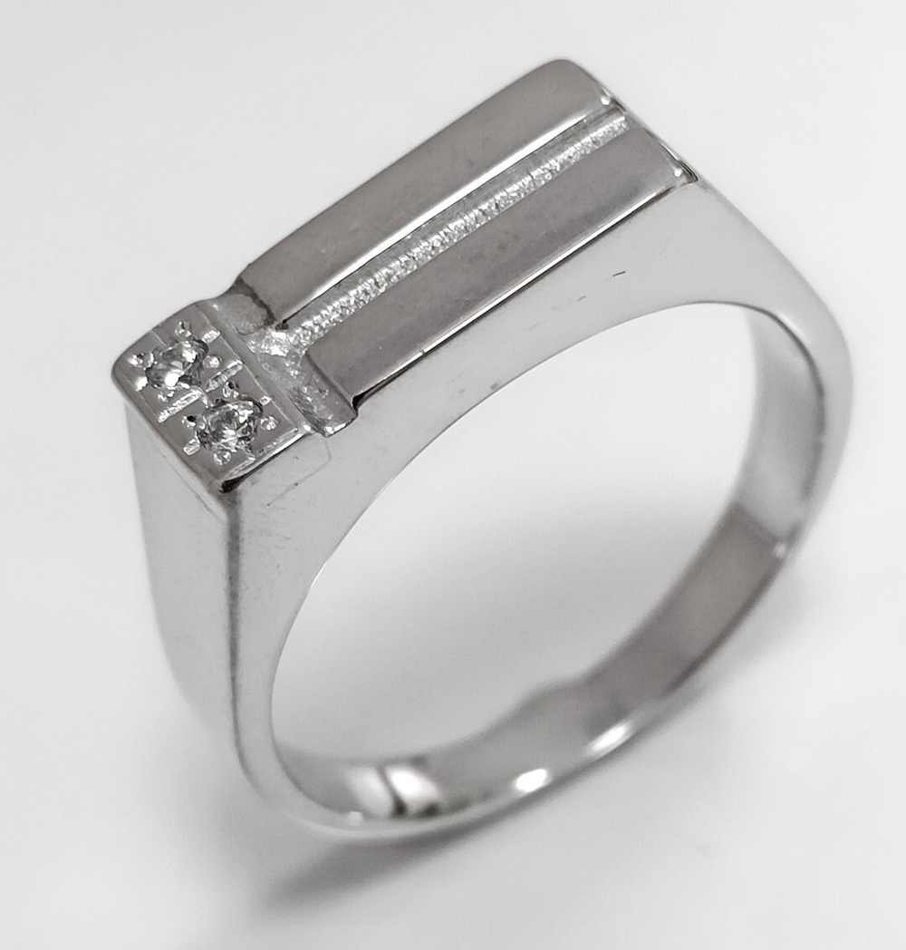 Ювелирное кольцо мужское из серебра