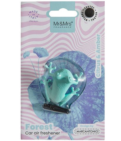 Аромадекор для автомобиля и дома FOREST FROG ЛЯГУШОНОК (цитрус и амбра) в блистере, Mr&Mrs Fragrance