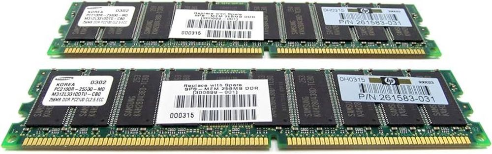 Оперативная память HP 512MB REG PC2100 2X256 для ML370G3/DL3xxG3/DL560 300678-B21