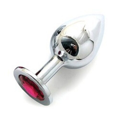 Анальная втулка с кристаллом Large красный 9 см