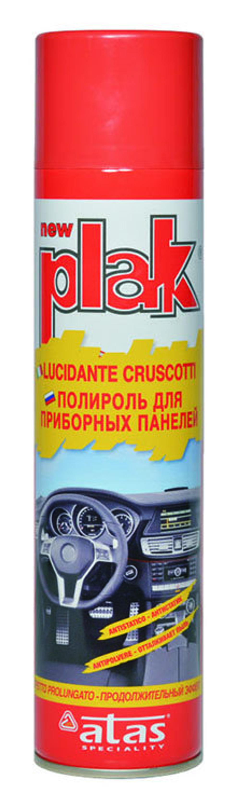Полироль пластика Atas Plak, клубника, аэрозоль, 750 мл
