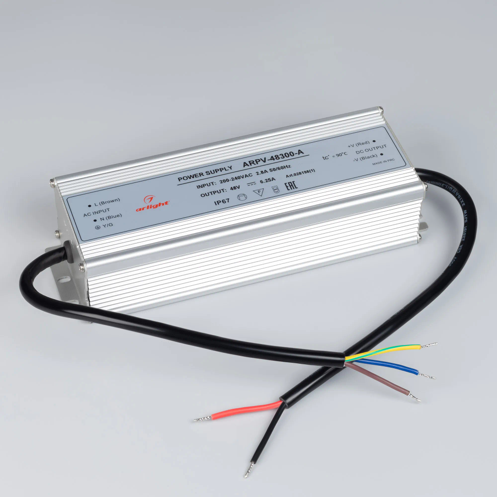Блок питания ARPV-48300-A (48V, 6.25A, 300W) (Arlight, IP67 Металл, 3 года) 028198(1)