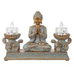 GAEM Фигурка декоративная "Будда"с 2-мя LED свечами , L21,5 W7,5 H14,5 см