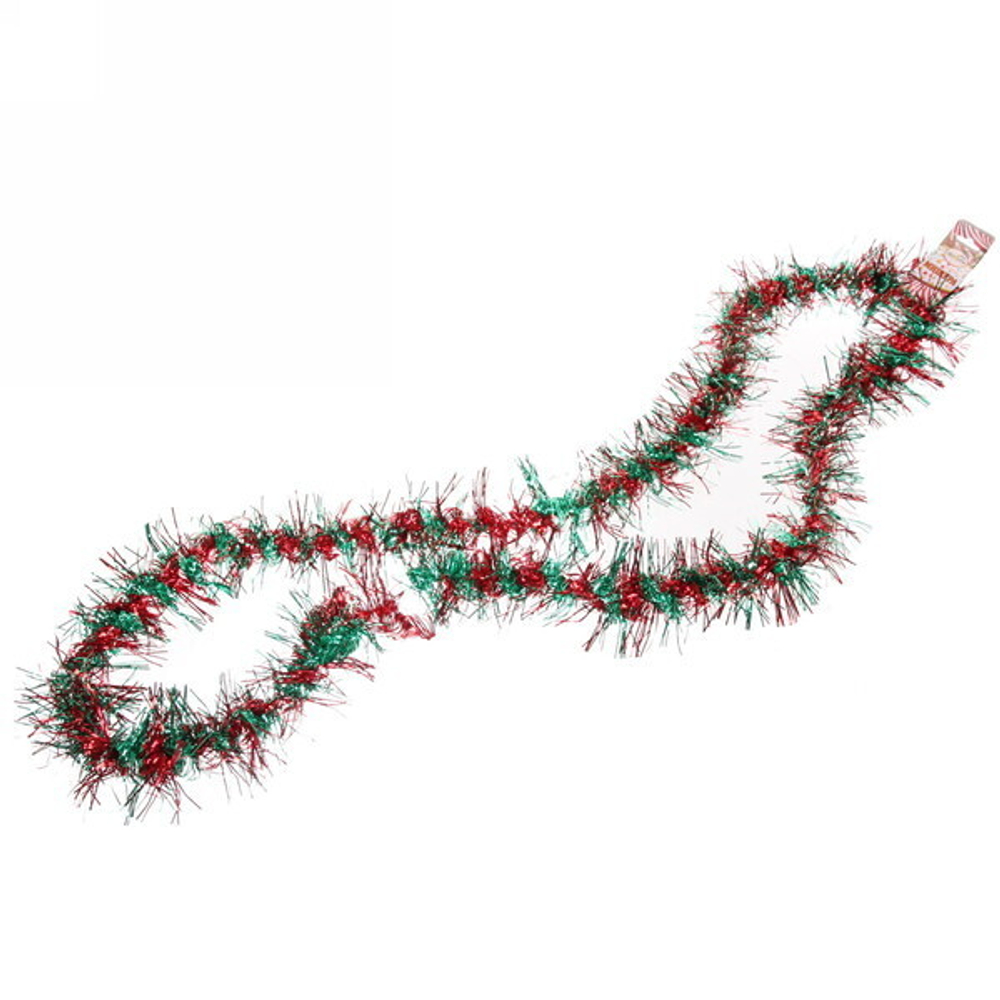 Мишура 2м 9см «Фейерверк» красный/зеленый