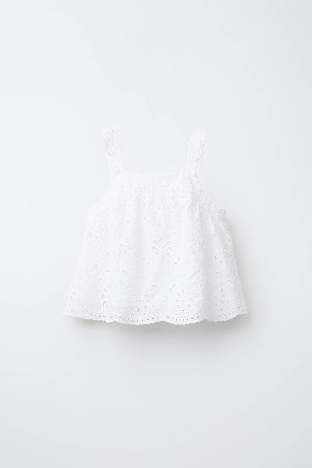 ZARA ТОП НА БРЕТЕЛЯХ, БЕЛЫЙ