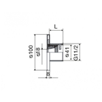 Форсунка стеновая Ø 100 (плитка) G2"(наруж.)нерж. ст. AISI-316 и RG-бронза