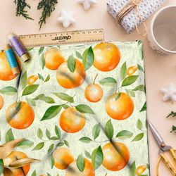 Ткань премиум мембрана акварельные апельсины