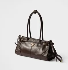 Кожаная средняя сумка Prada Bonnie, тёмно-коричневый