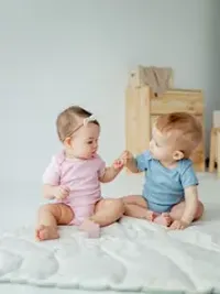 Боди с коротким рукавом "Пудра" из хлопка в рубчик 0+