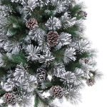 Ёлка «Царица леса» 210 см, ПВХ+леска, с белым напылением+шишки (1026 веток) (SZ1017-210)