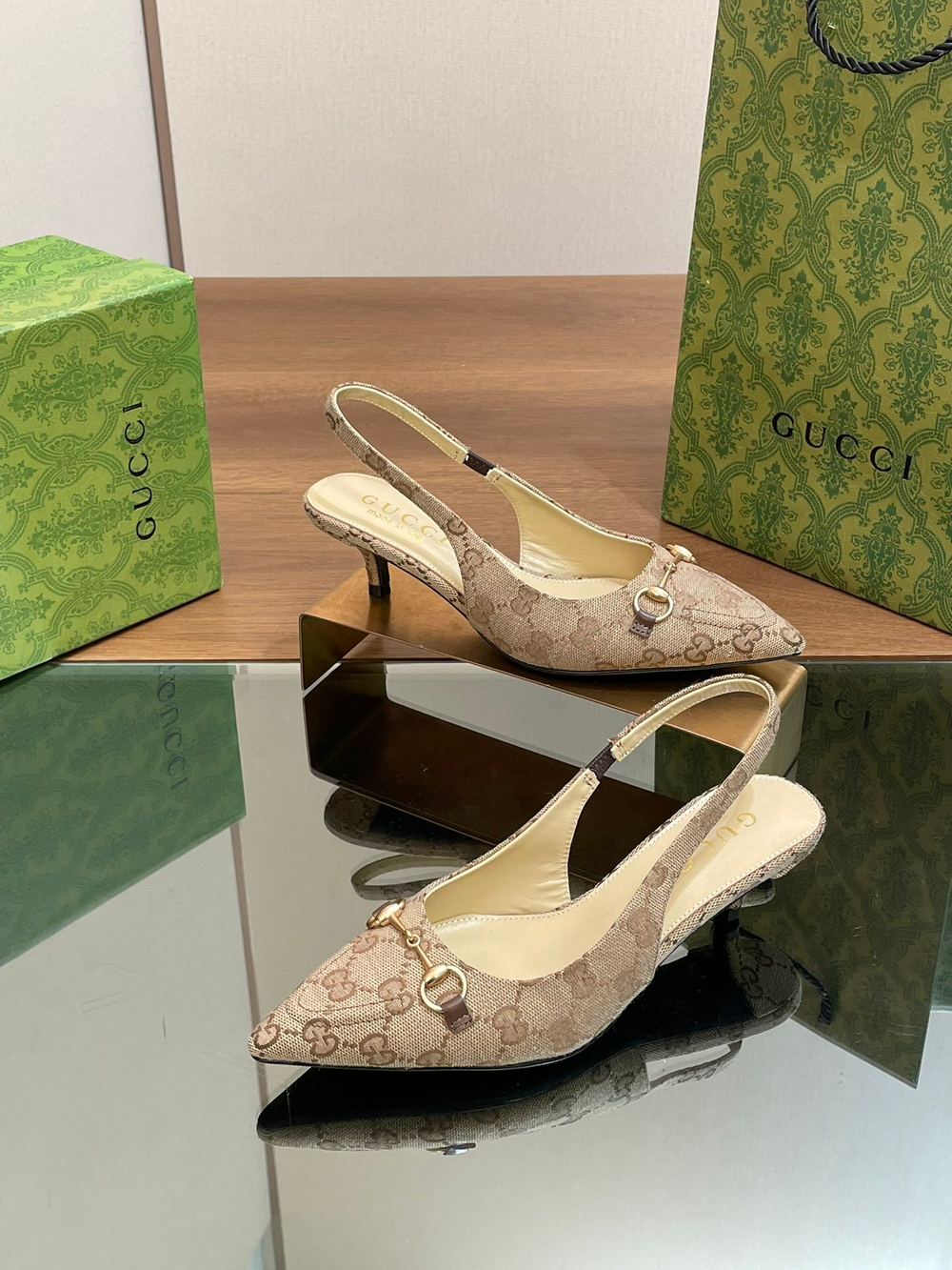 Gucci Horsebit Slingback Pump 4.5 cm