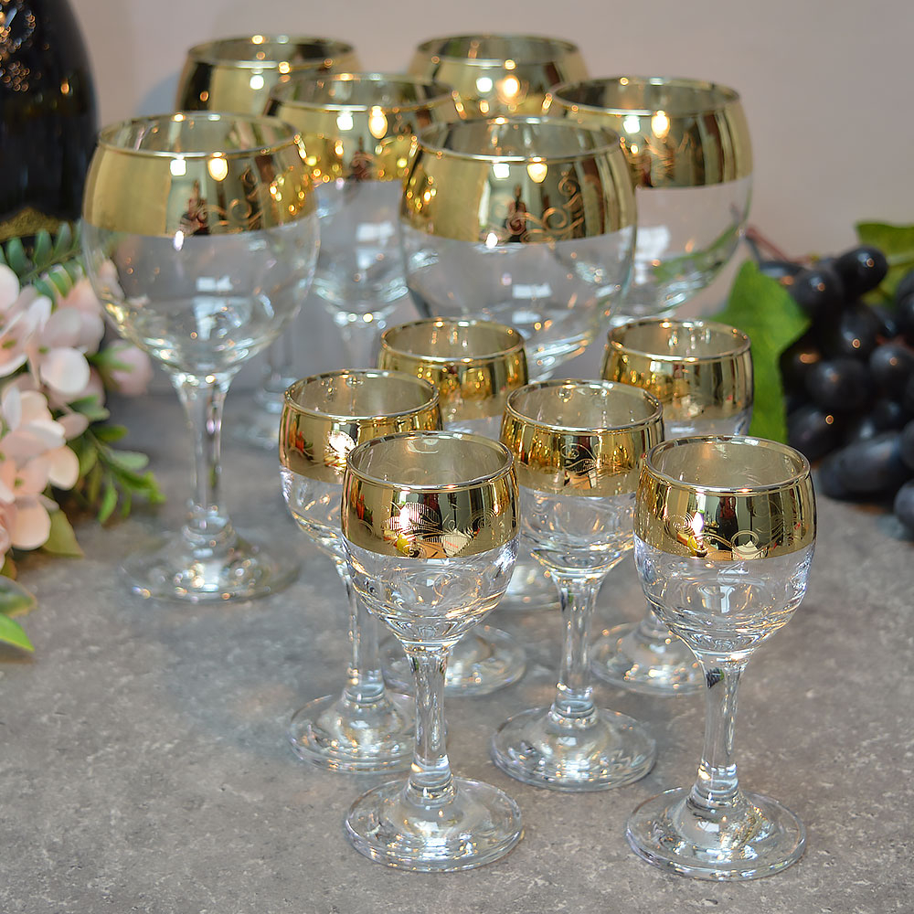 Набор 12 предметов (6 бокалов, 6 рюмок) "Антуриум"