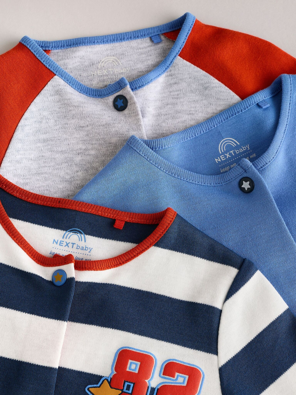 Комбинезон / Cлип для малышей Next N26-368, 3 шт., Синий, Серый