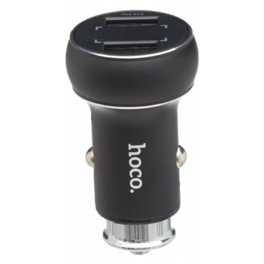 Автомобильное зарядное устройство USB Hoco Z22 (3.1A, 2 порта, с дисплеем) Черный