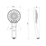 Лейка для душа Milardo ILS5FBRM18 "Ideal Spa" D111мм, 5 режимов, ЧЕРНЫЙ матовый, коробка