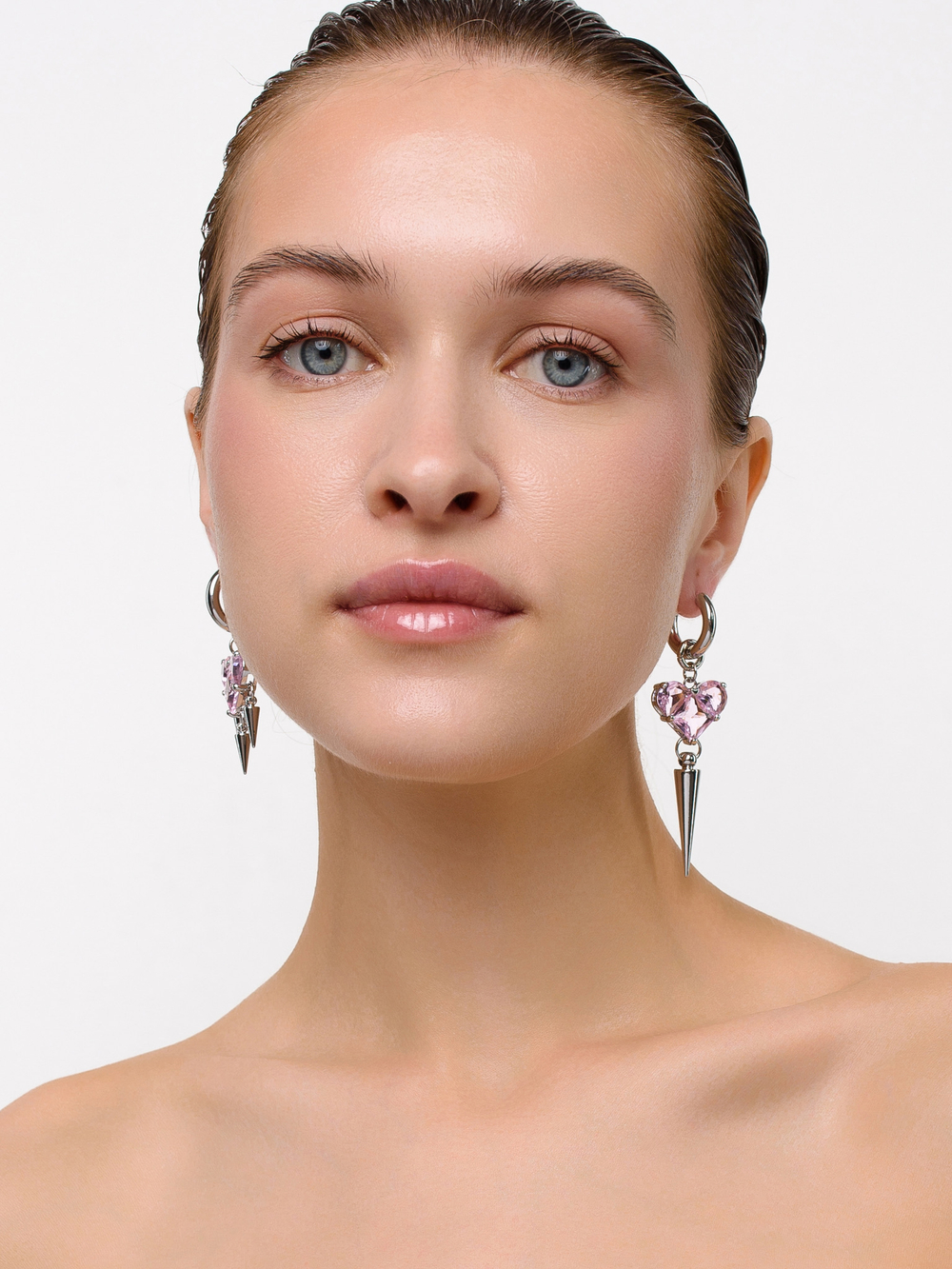 Серьги "Pink soul 4 Thorns" Silver