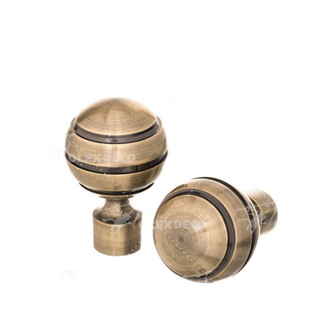 Наконечники для кованых карнизов d25 мм Паола, цвет антик