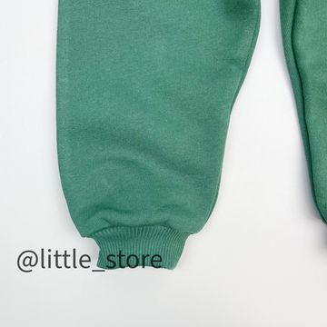 Брюки из футера с начесом, Темно-зеленые