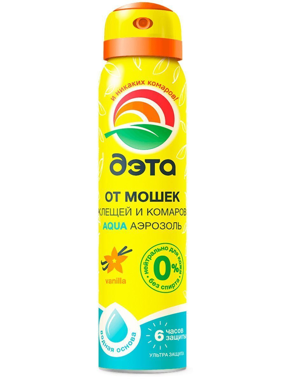 Аэрозоль от мошек, клещей и комаров ДЭТА AQUA 6 часов 100мл