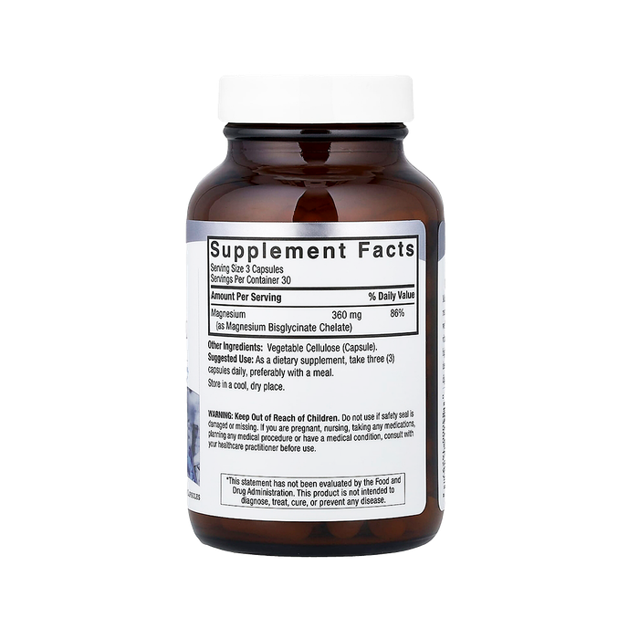 Глицинат магния, Magnesium Glycinate, Nature's Answer, 90 вегетарианских капсул 2