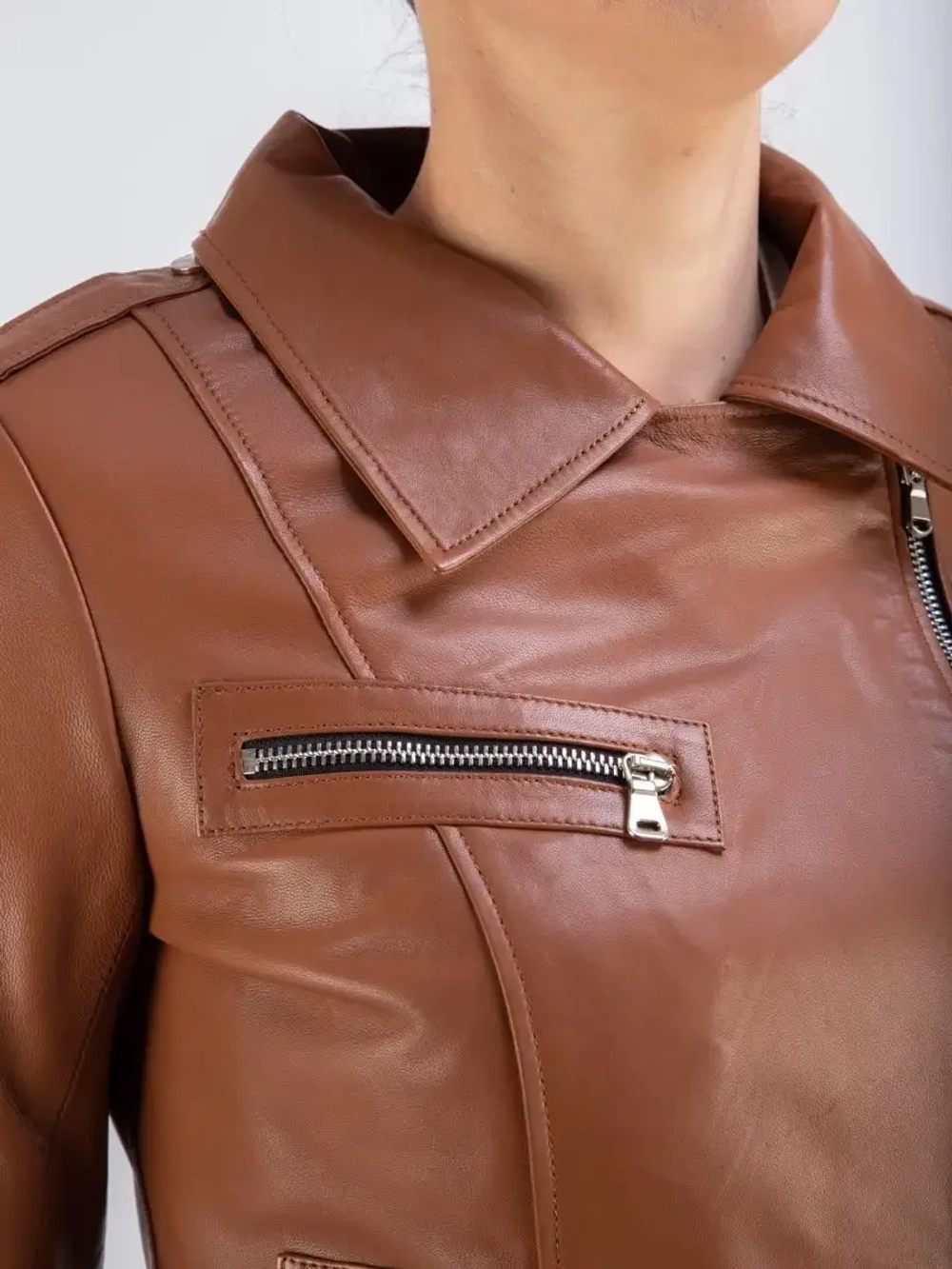 Косуха кожаная куртка женская Турция